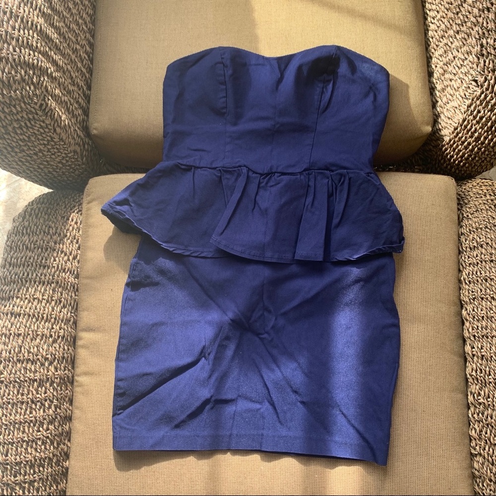 ✨Ruby Rox Blue Strapless Dress✨